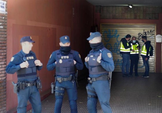 Efectivos de la Policía Nacional en la localidad de Cornellà.