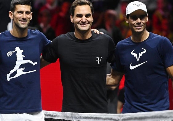 Novak Djokovic, Roger Federer y Rafa Nadal.