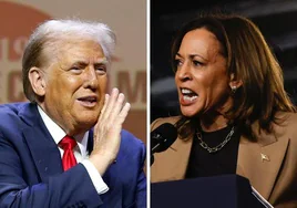 Donald Trump y Kamala Harris, en una combinación de imágenes.