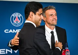 Luis Enrique, junto a Nasser Al-Khelaïfi.