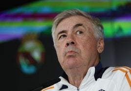 Carlo Ancelotti, durante la rueda de prensa.