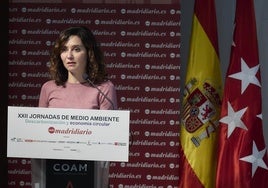 Isabel Díaz Ayuso, presidenta de la Comunidad de Madrid, en un acto