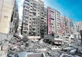 Edificios de Beirut destrozados tras los últimos bombardeos israelíes.