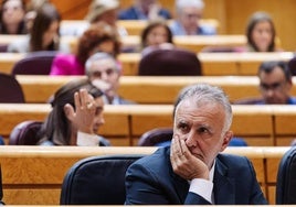 El ministro de Política Territorial y Memoria Democrática, Ángel Víctor Torres, durante una sesión plenaria, en el Senado