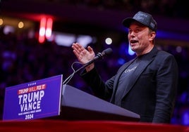 Elon Musk en un mitin en el Madison Square Garden, en Nueva York.