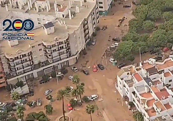 Imágenes aéreas del desastre tras el paso de la DANA por Valencia