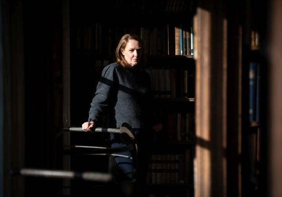 Paula Hawkins, en la Biblioteca Central de Edimburgo