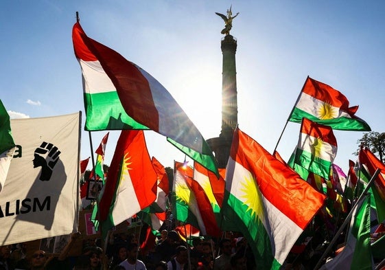 Una protesta contra Irán en Berlín.