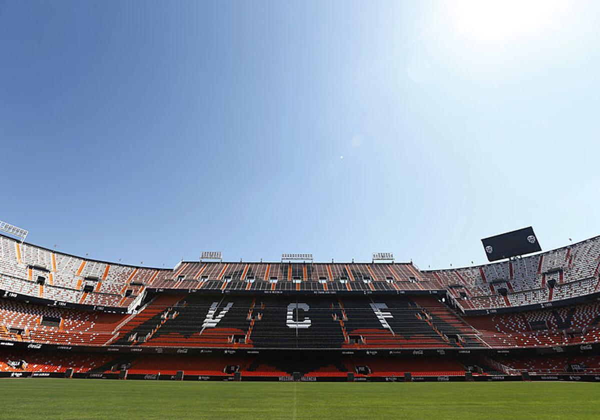 Vista general del estadio de Mestalla.