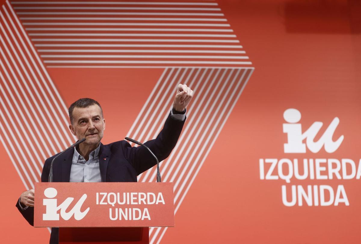 El coordinador general de Izquierda Unida, Antonio Maíllo, en un acto de su coalición