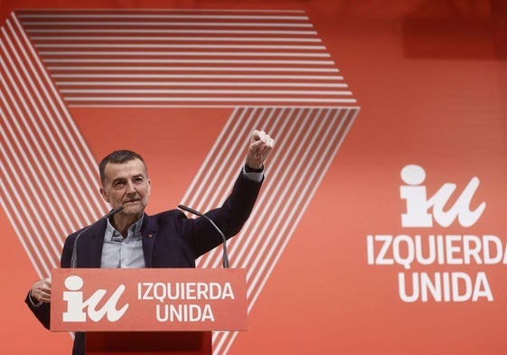 El coordinador general de Izquierda Unida, Antonio Maíllo, en un acto de su coalición