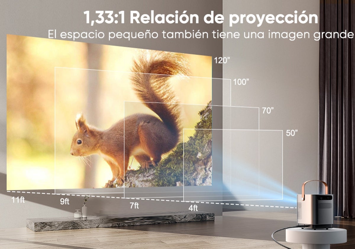 Imagen principal - Con este proyector podrás crear tu propio cine de casa