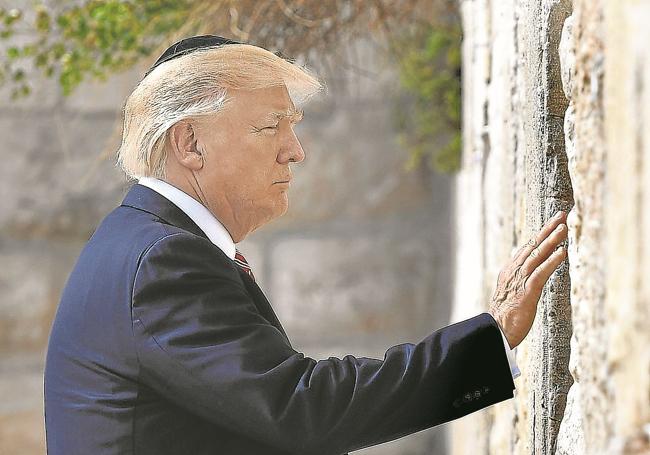 Trump visitó el Muro de las Lamentaciones en 2017.