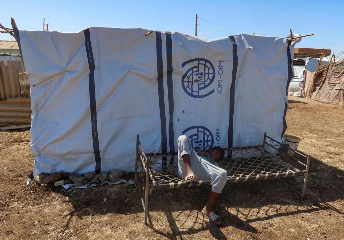 Un niño desplazado del estado sudanés de Gezira.