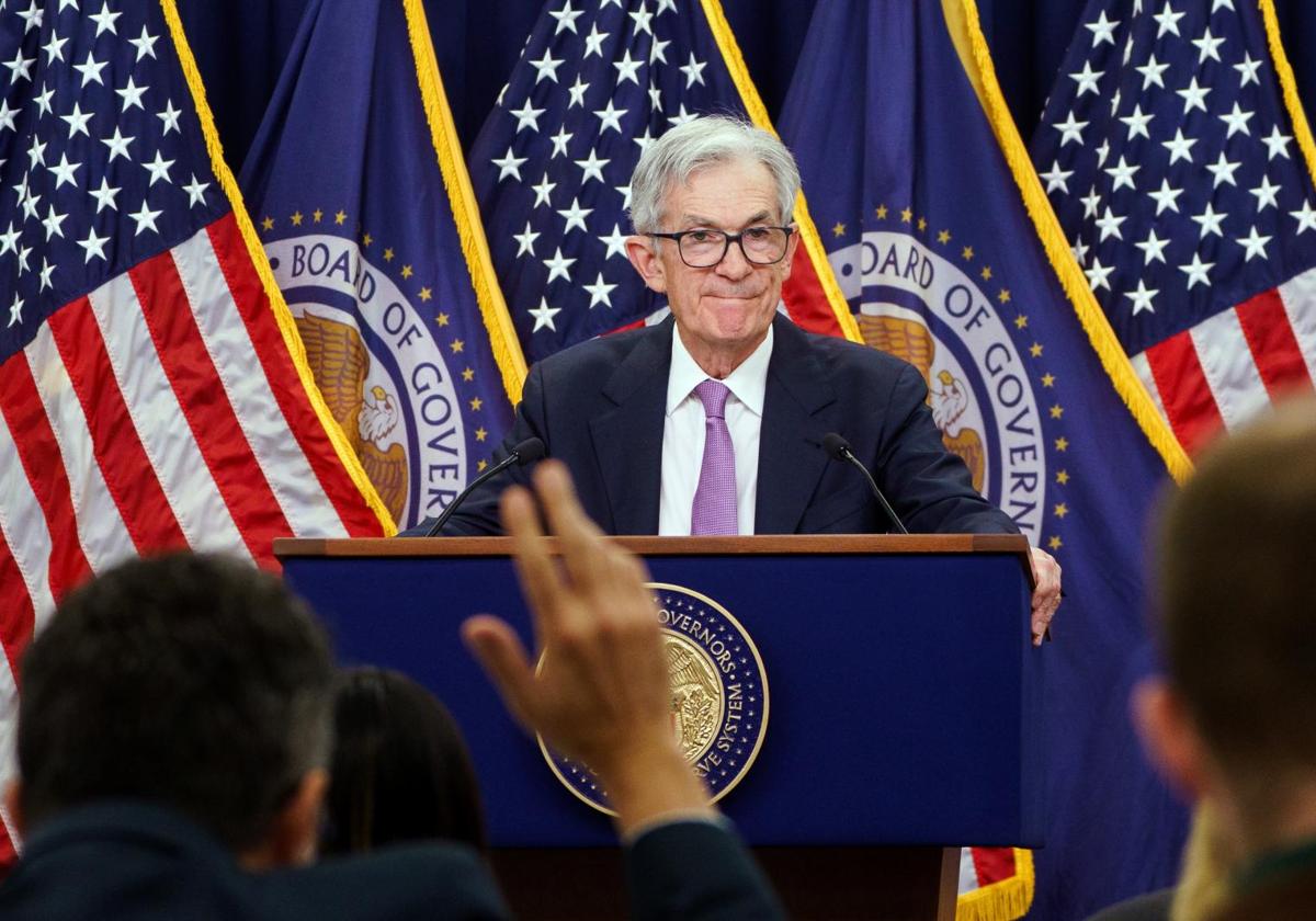 El presidente de la Reserva Federal, Jerome Powell, en rueda de prensa en Washington.