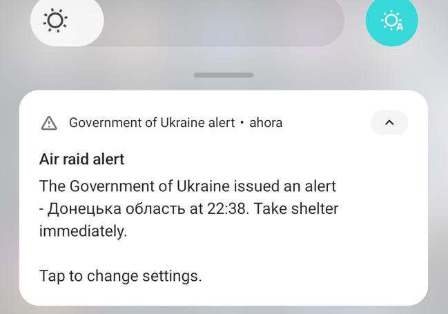 Aviso de bombardeo inminente en Ucrania.