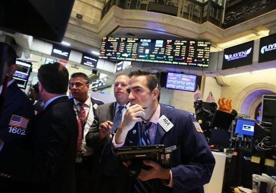Operadores de Bolsa en Wall Street.