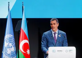 Pedro Sánchez en el plenario de la COP29.