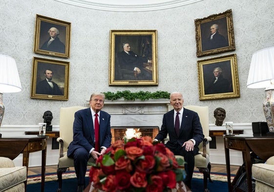 El presidente de EE UU, Joe Biden, recibió a su sucesor en el cargo, Donald Trump, el pasado miércoles en la Casa Blanca.