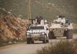 Una patrulla española en la misión UNIFIL de Líbano.