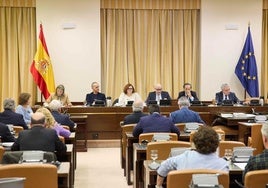 Varios diputados durante la Comisión de Hacienda y Función Pública.