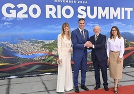 Pedro Sánchez y Begoña Gómez a su llegada al G20.