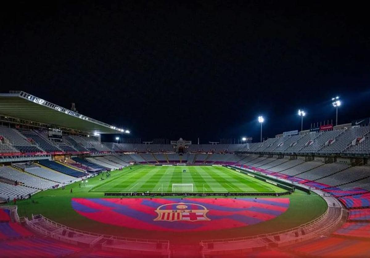 Vista general del Estadio Olímpico Lluis Companys, hogar provisional del Barça.