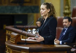 Ester Muñoz, diputada del PP, respondiendo a Ribera, este miércoles, en el Congreso