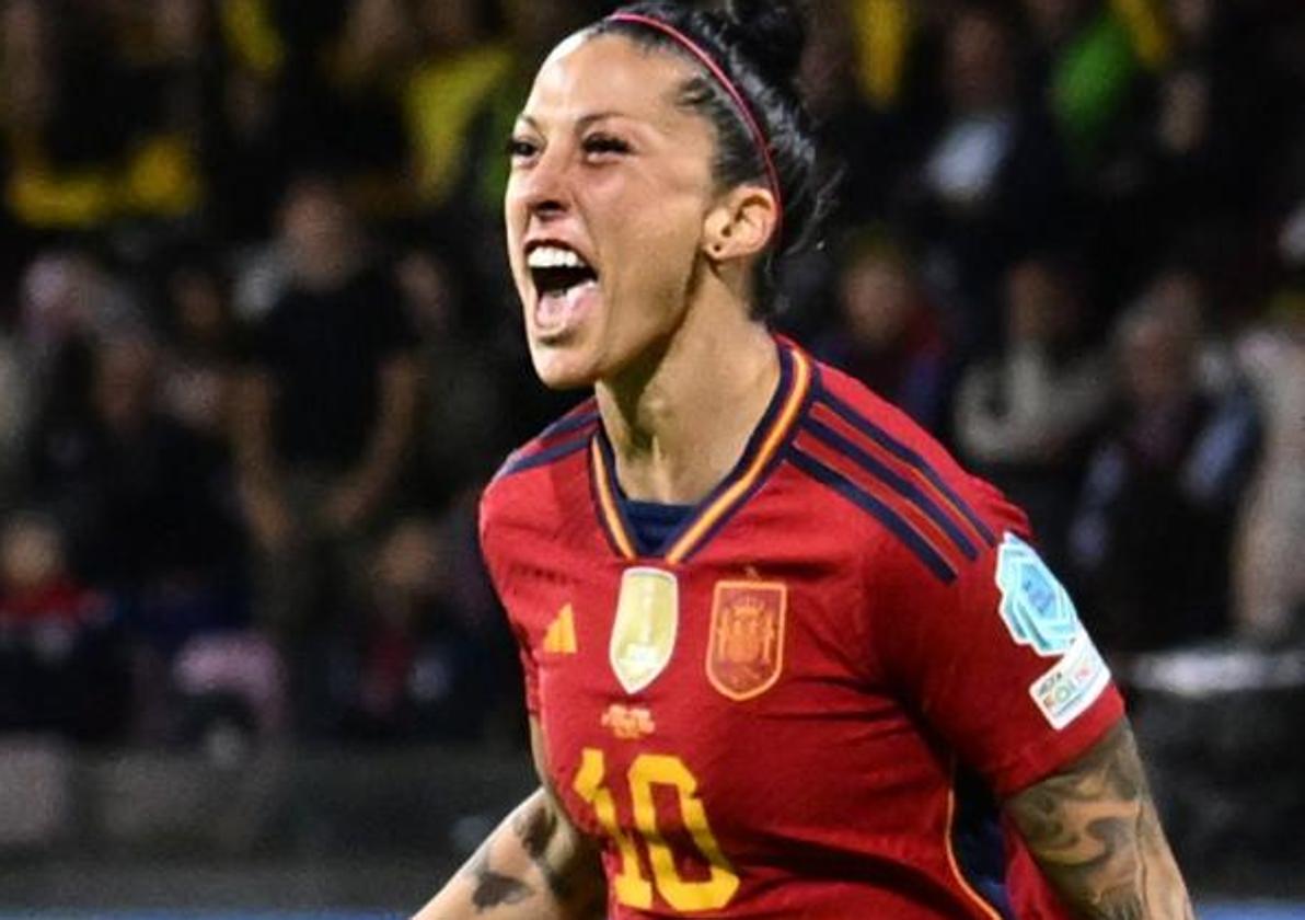 Jenni Hermoso celebra el gol del triunfo de España ante Italia en la pasada Liga de Naciones