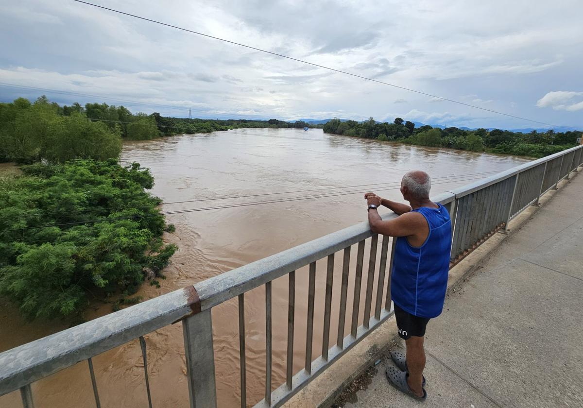 Crecida del río Úllua en Honduras.