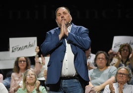 Oriol Junqueras, durante la presentación de la candidatura 'Militancia Decidim'.