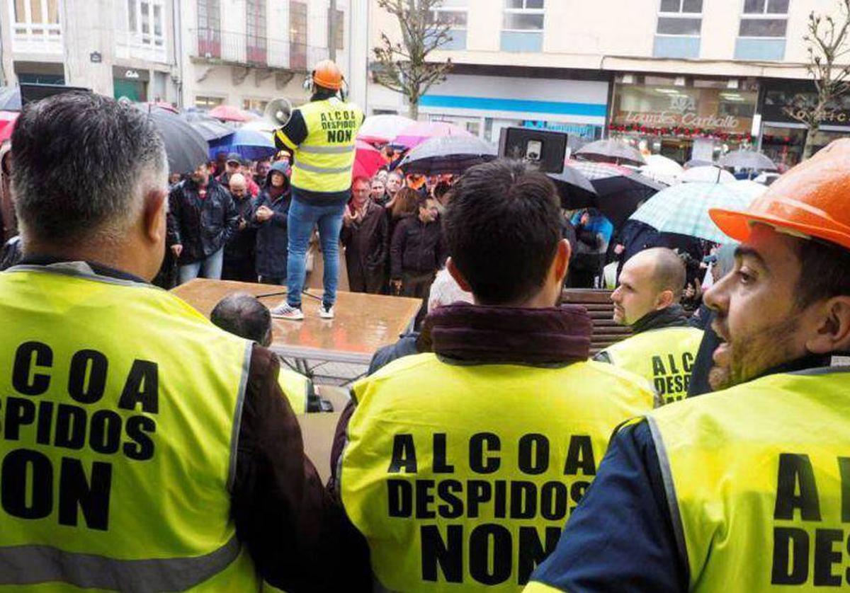 Protestas contra los despidos en Alcoa.