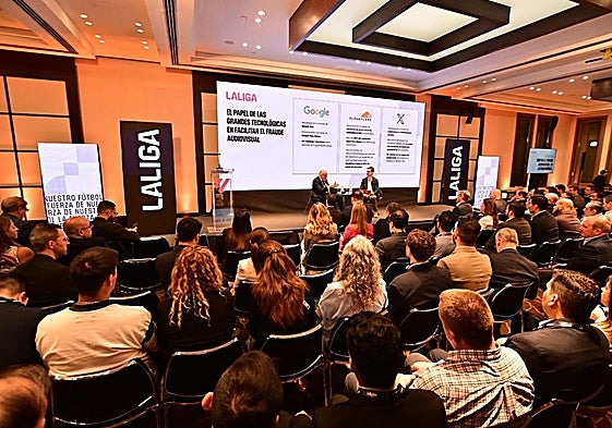 Javier Tebas, en jornadas contra el fraude audiovisual en Latinoamérica.