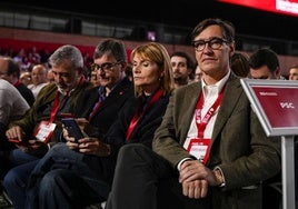 Salvador Illa, presidente de la Generalitat catalana y líder del PSC, este sábado en el congreso federal de los socialistas.