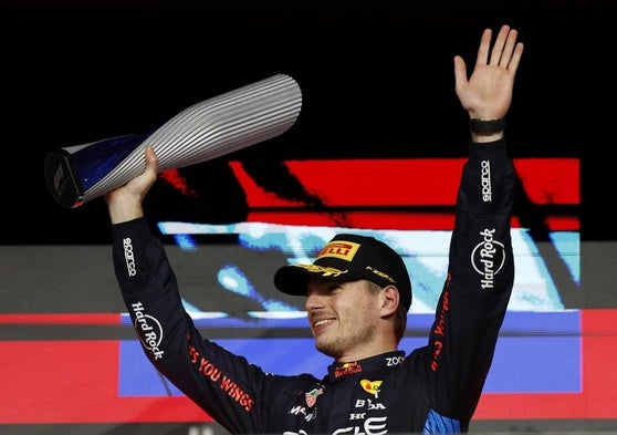 Max Verstappen celebra su victoria en el Gran Premio de Catar.