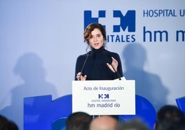 Isabel Díaz Ayuso, presidenta de la Comunidad de Madrid, en un acto