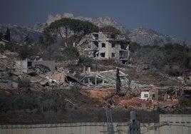 Ruinas en Líbano, junto a la frontera con Israel.