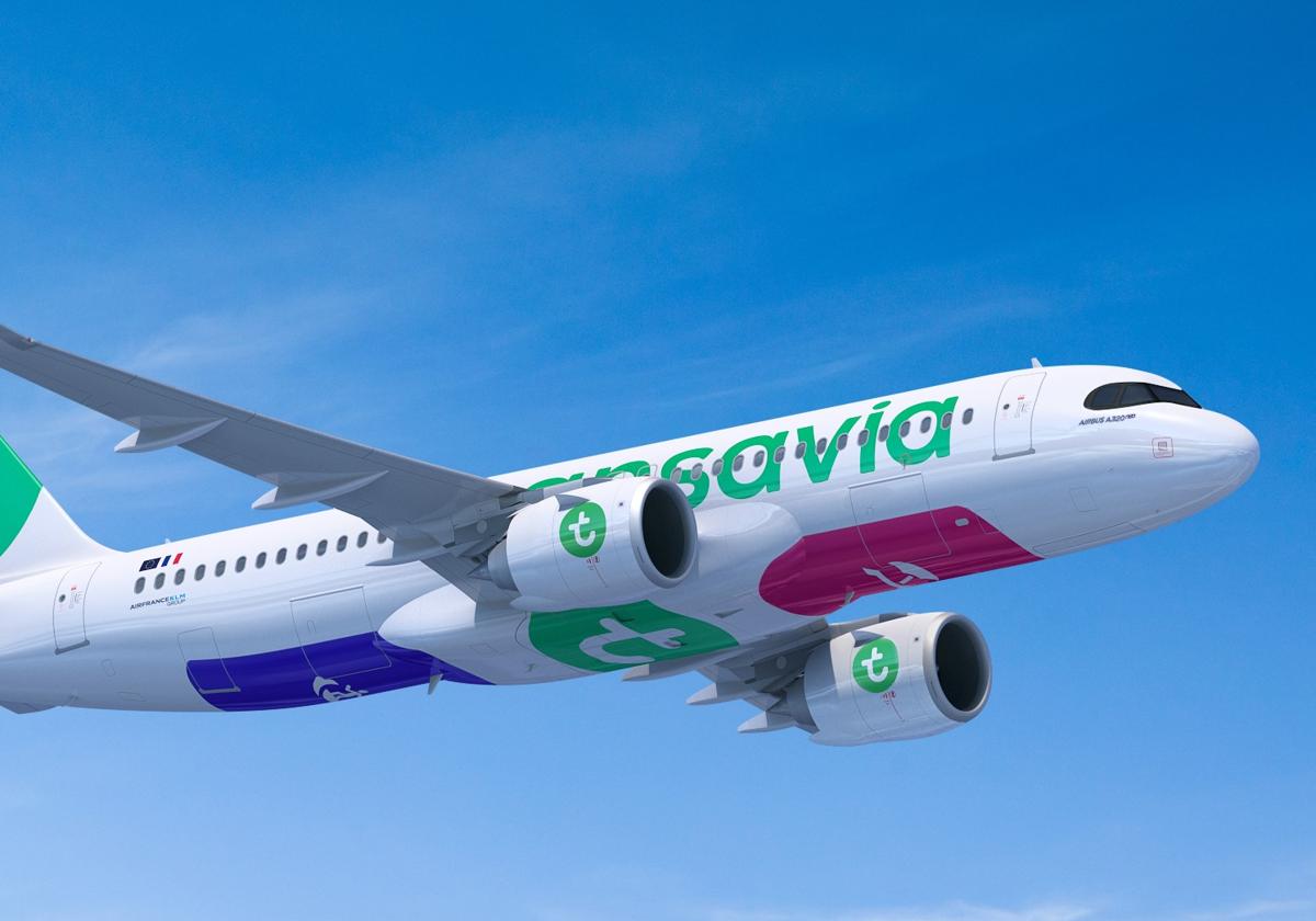 Un avión de Transavia.