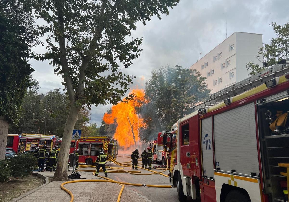 Bomberos de Madrid, durante una intervención.