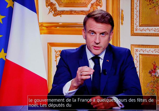 Emmanuel Macron intervino este jueves desde el Elíseo.