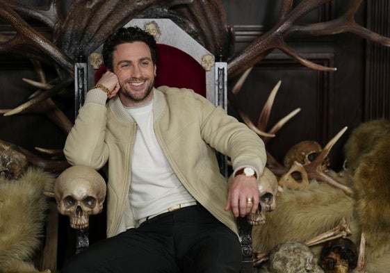 Aaron Taylor-Johnson, posando durante la presentación de 'Kraven the Hunter'.