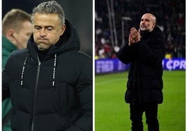 Luis Enrique y Pep Guardiola, tras la última jornada de Champions