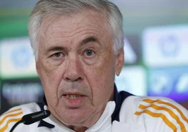 Carlo Ancelotti, durante la rueda de prensa.