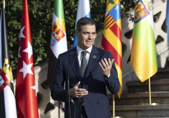 Sánchez realiza una declaración antes de la Conferencia de Presidentes.