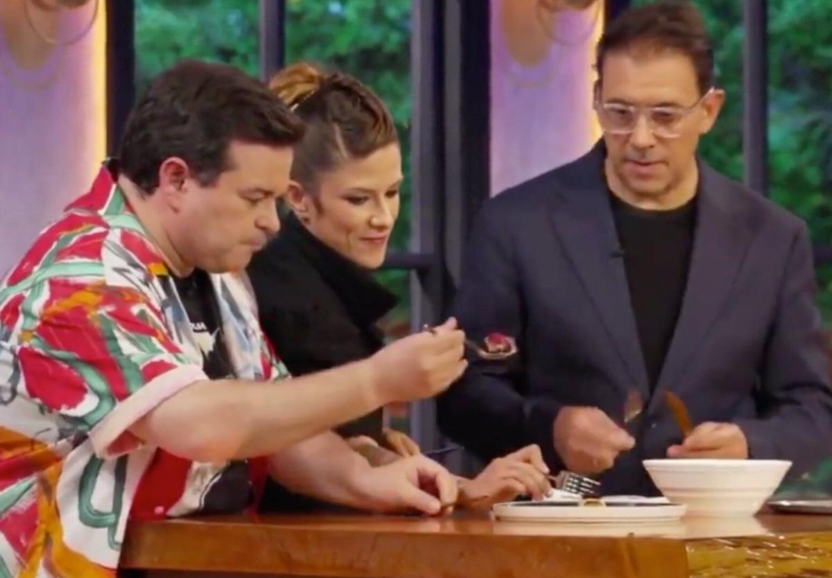 Marcos Morán, Rakel Cernicharo y Francis Paniego, en un instante del programa.