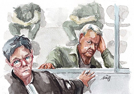 Retrato de Dominique Pelicot durante el juicio, al que no han podido acceder las cámaras de los medios de comunicación.