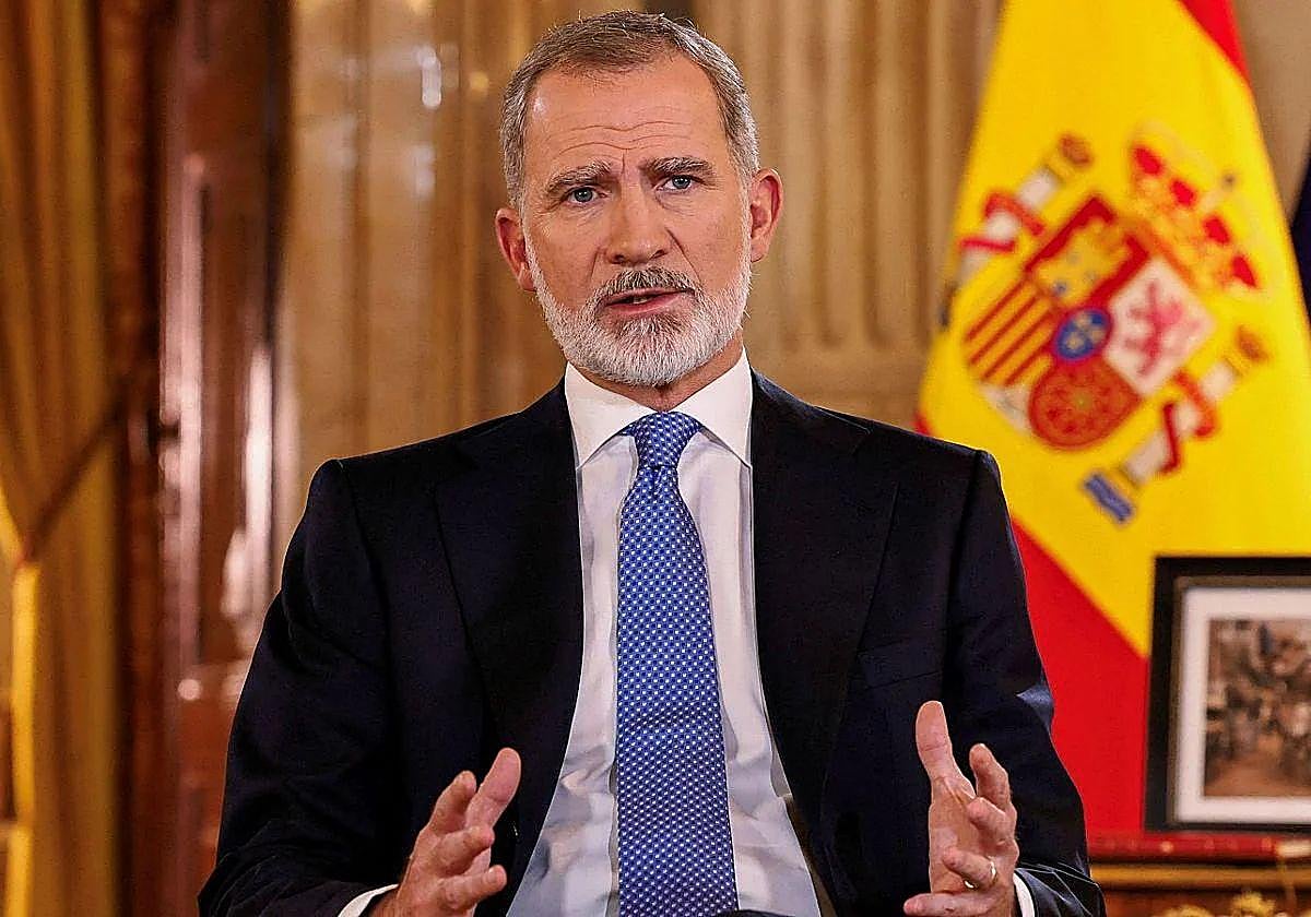 El rey Felipe durante su discurso navideño.