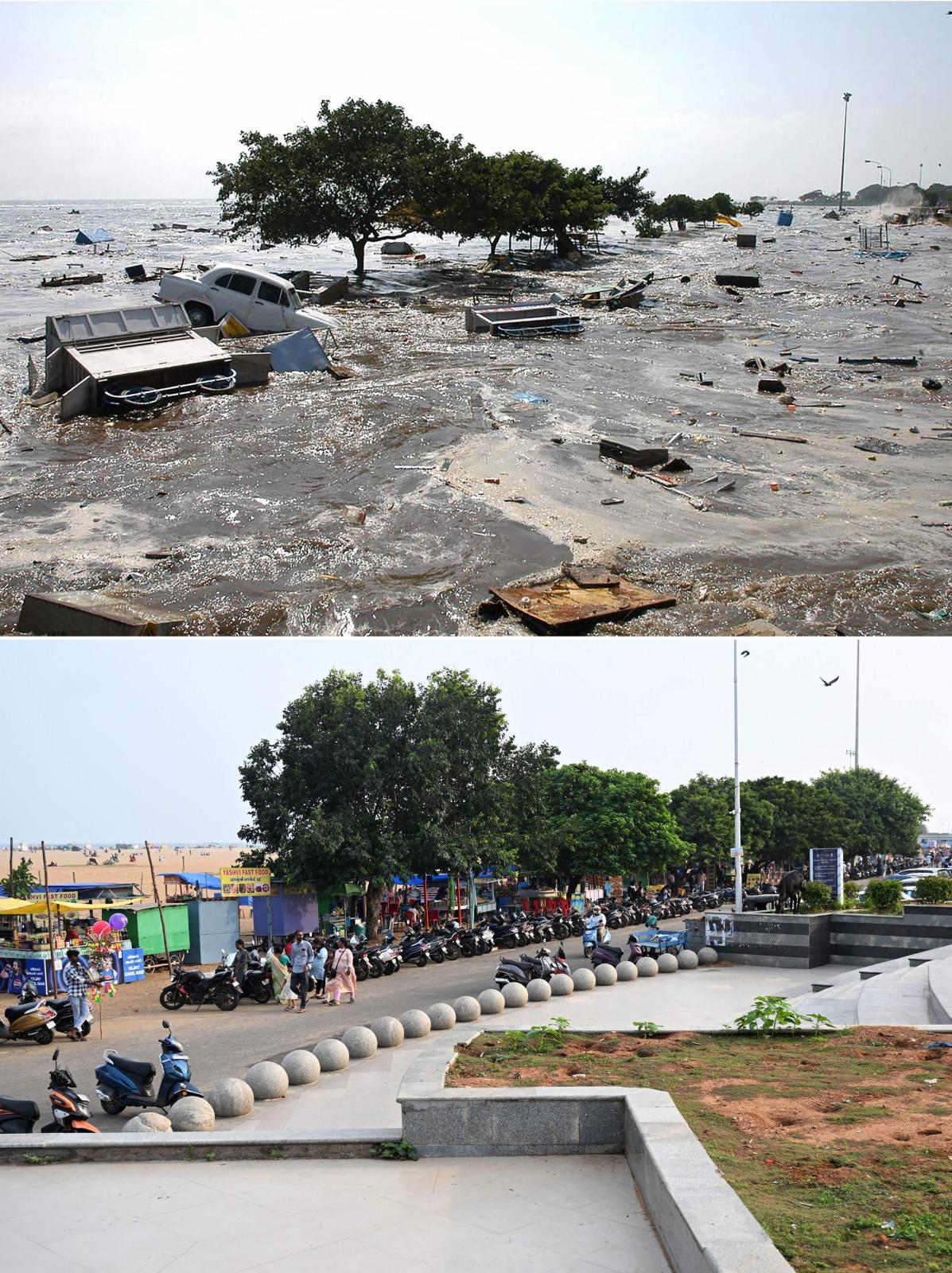 El antes y después en la isla indonesia de Sumatra tras el devastador tsunami de 2004