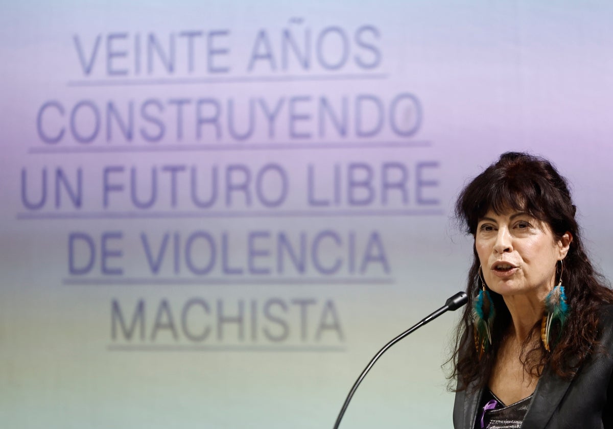 Ana Redondo, hoy, durante el acto por los veinte años de la ley contra la violencia de género.