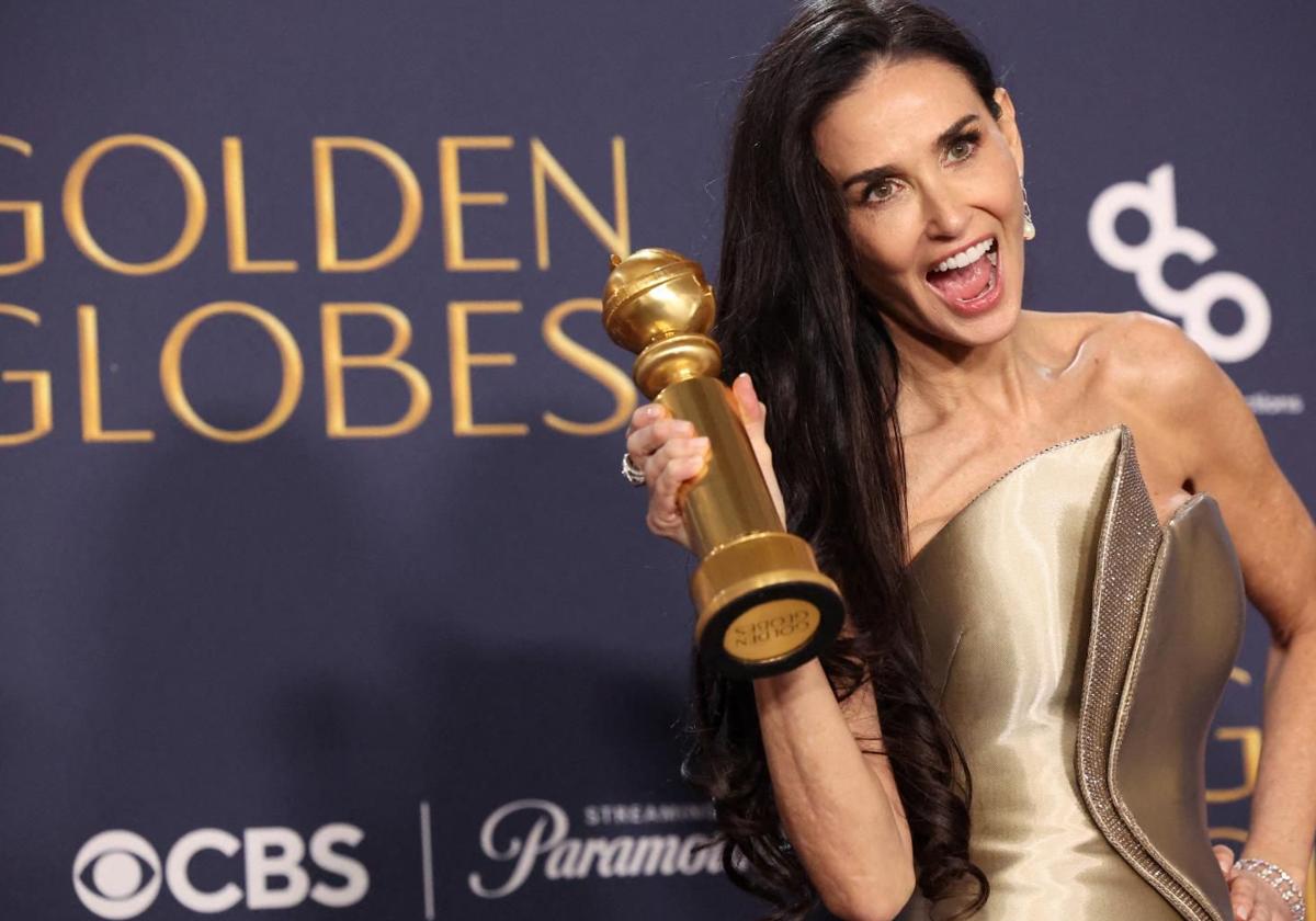 Demi Moore obtuvo el Globo de Oro como mejor actriz de cine de comedia o musical por 'La sustancia'.